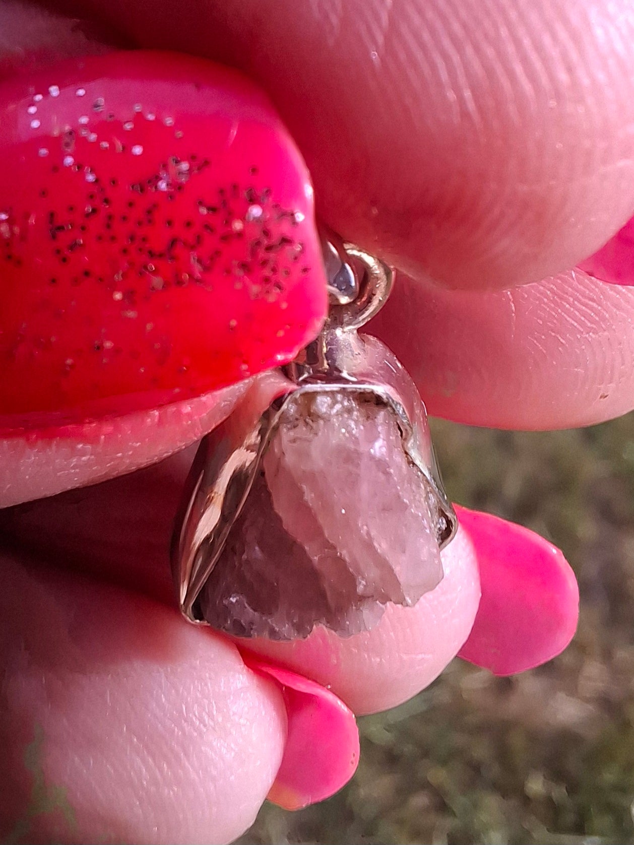 Pink Tourmaline Pendant, 925 Silver, Crystal (Ref: PT74)