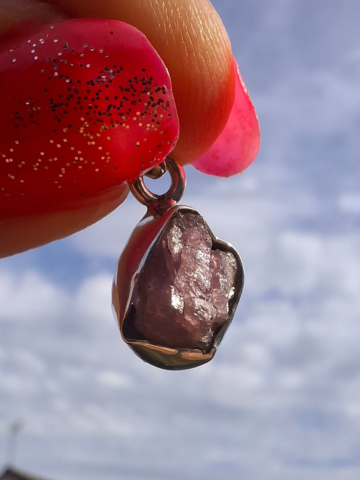 Pink Tourmaline Pendant, 925 Silver, Crystal (Ref: PT73)