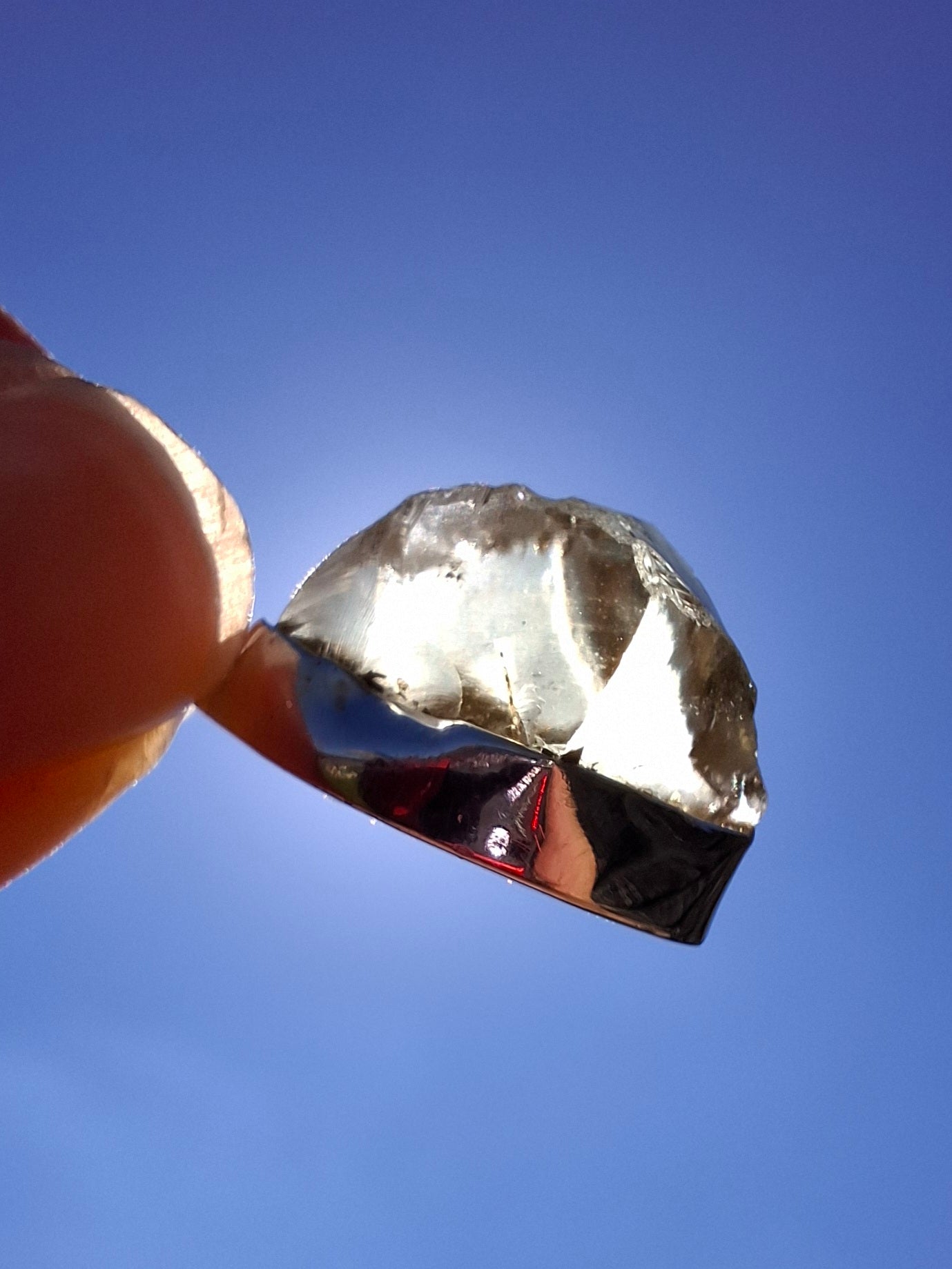 Libyan Desert Glass Pendant, 925 Silver, Tektite (Ref: LP112)