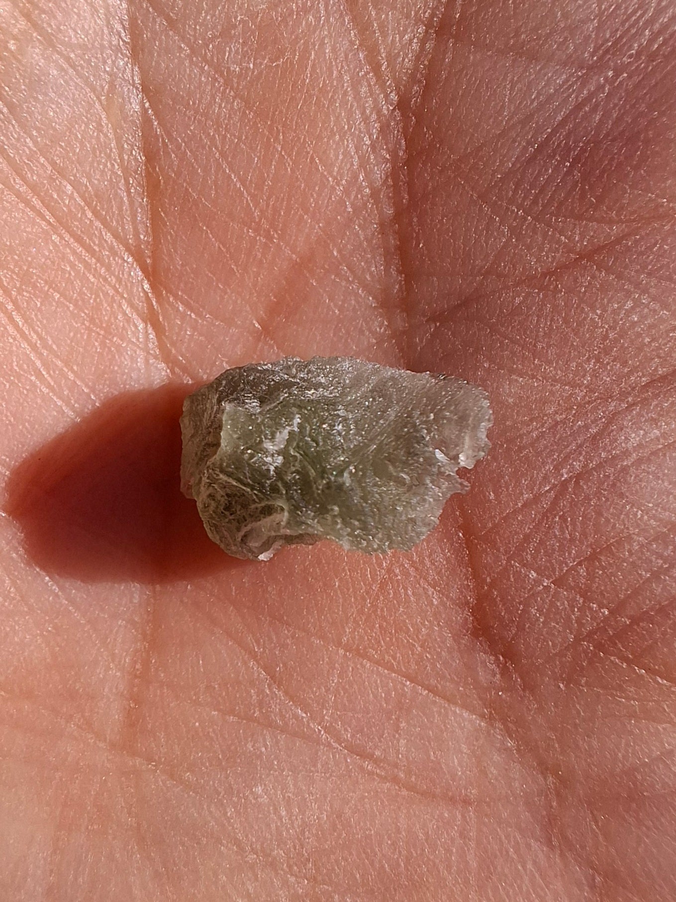 Moldavite Piece, SNOWFLAKE, FROSTED, BRUSNA, 0.50g, Tektite (Ref: 1498)