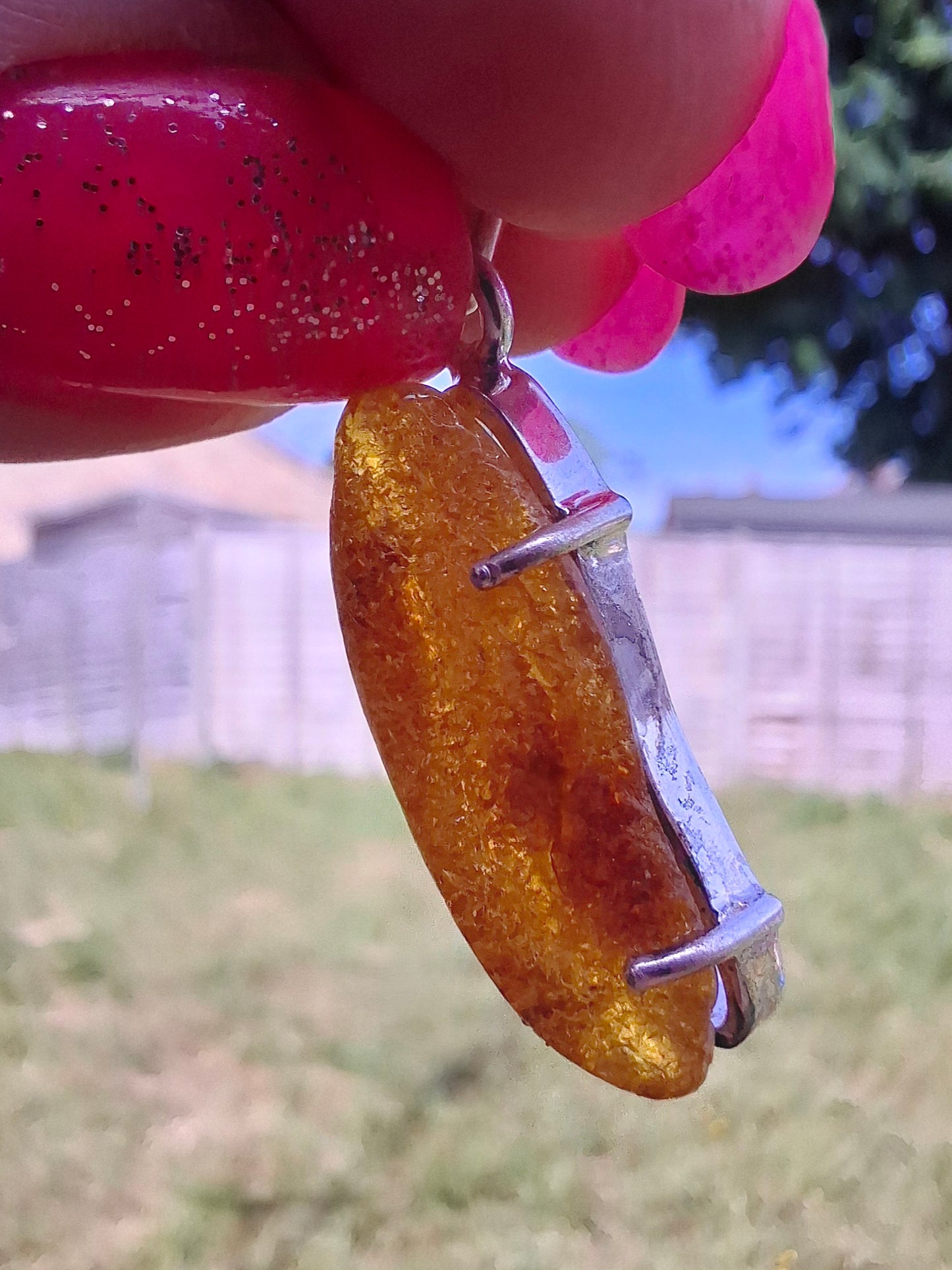 Baltic Amber Pendant, 925 Silver, Fossil (Ref: AP3)