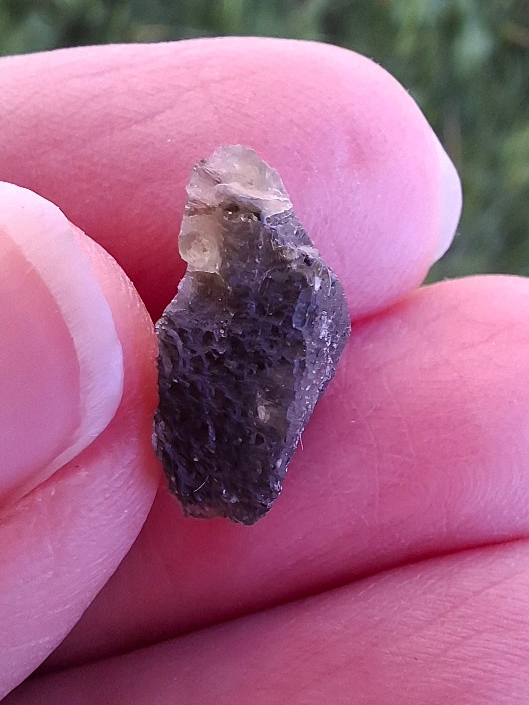 DRILLED Moldavite Piece, 0.92g, Tektite (Ref: D8)