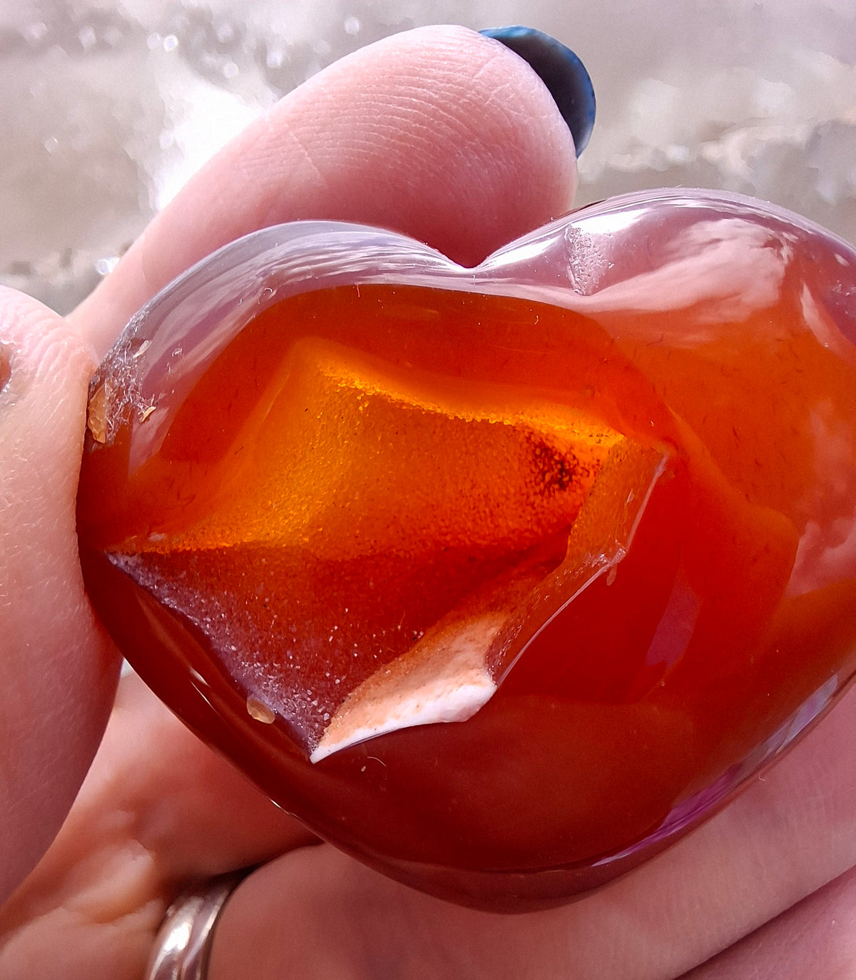Druzy Carnelian Heart, Crystal (Ref: DCH1)