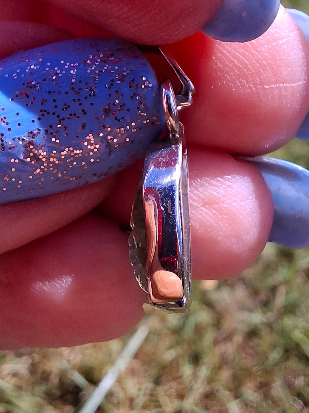 Moldavite Piece, 925 Silver, Tektite (Ref: P90)
