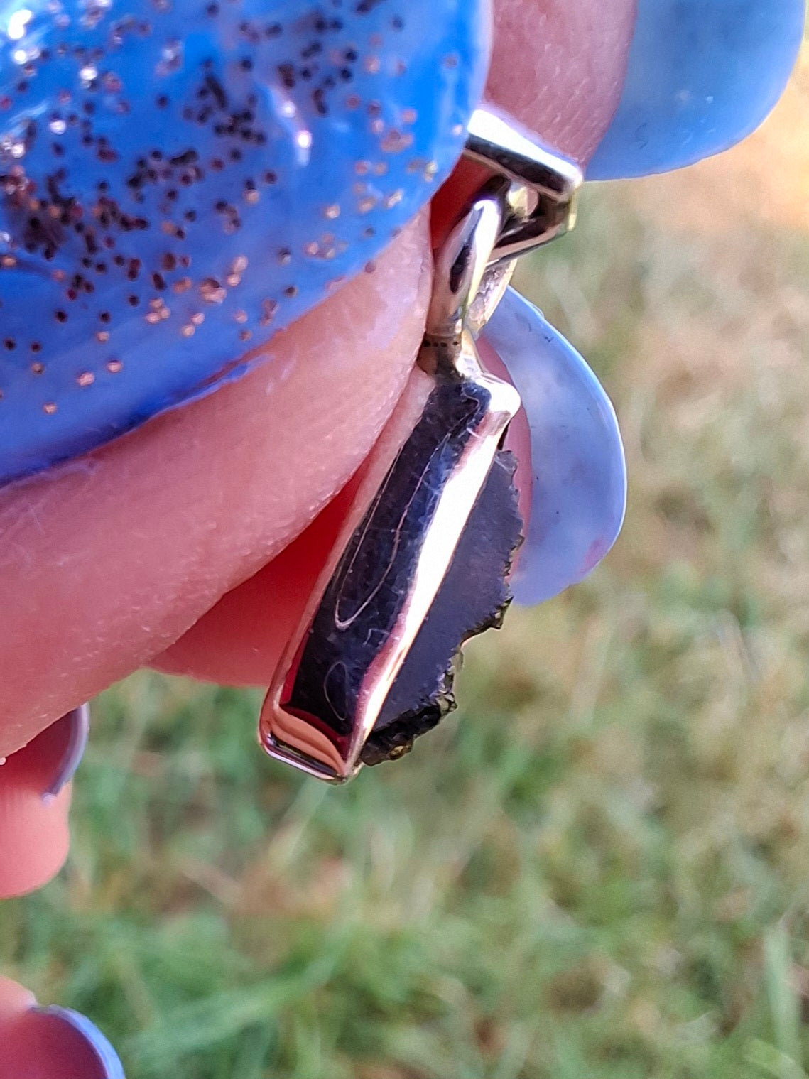 Moldavite Pendant, 925 Silver, Tektite (Ref: P33)