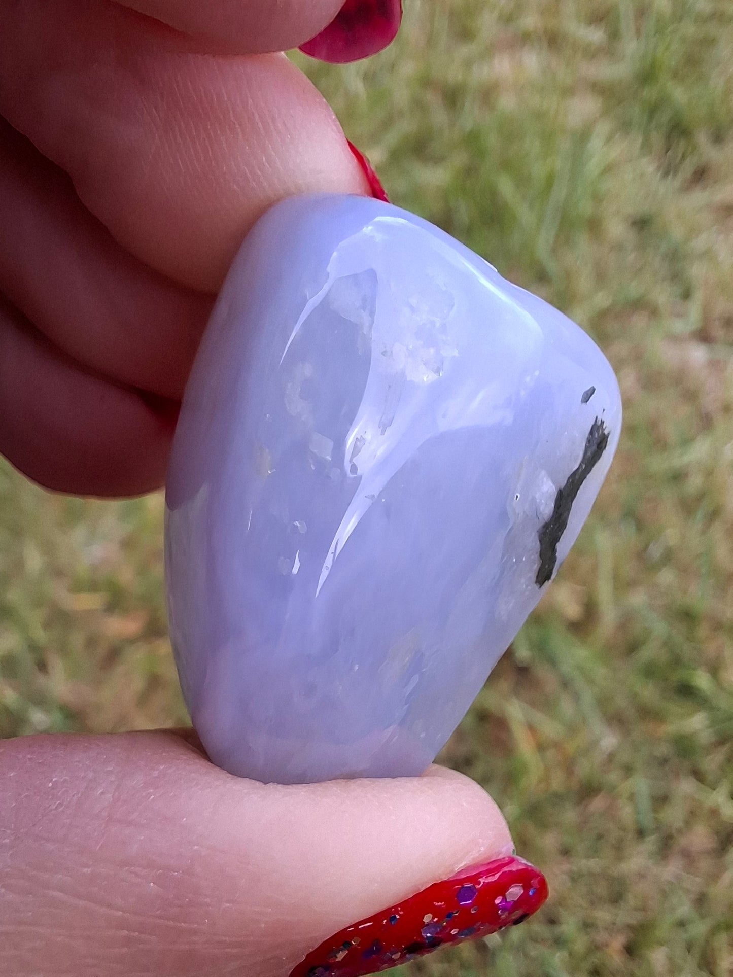 Blue Lace Agate, Tumble Stone, Crystal (Ref: T144)