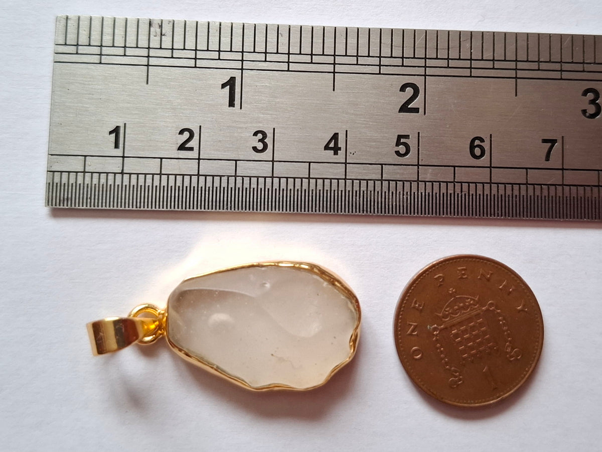 Libyan Desert Glass Pendant, 14K GOLD Plated, Tektite (Ref: LP114)