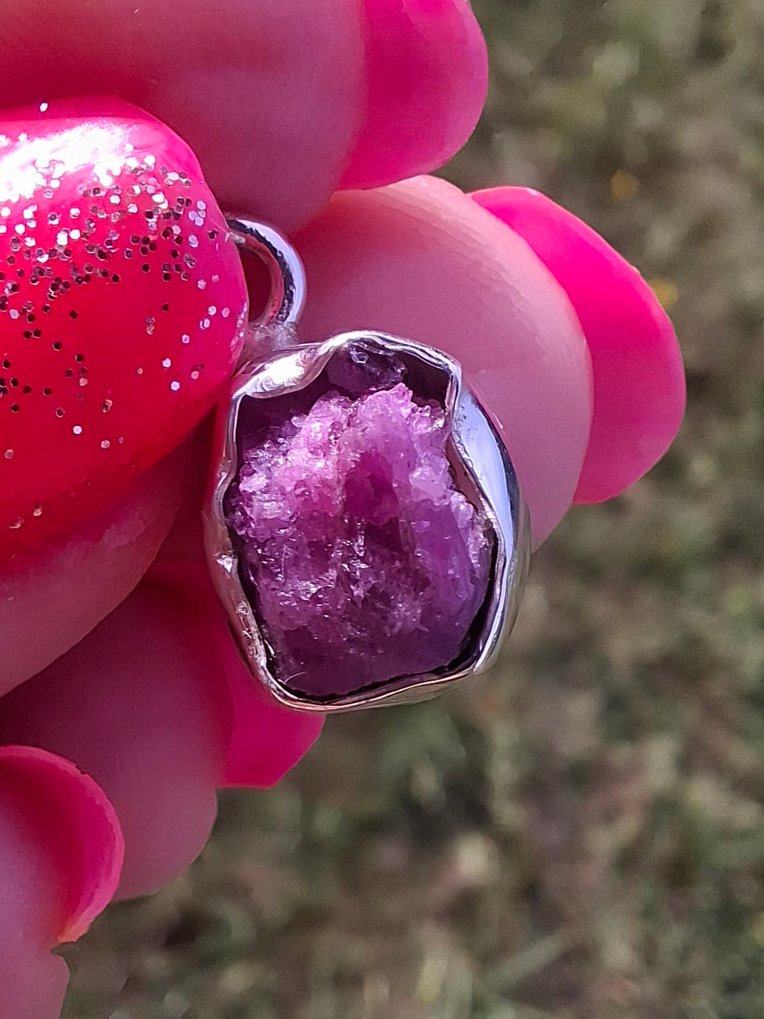 Pink Tourmaline Pendant, 925 Silver, Crystal (Ref: PT18)