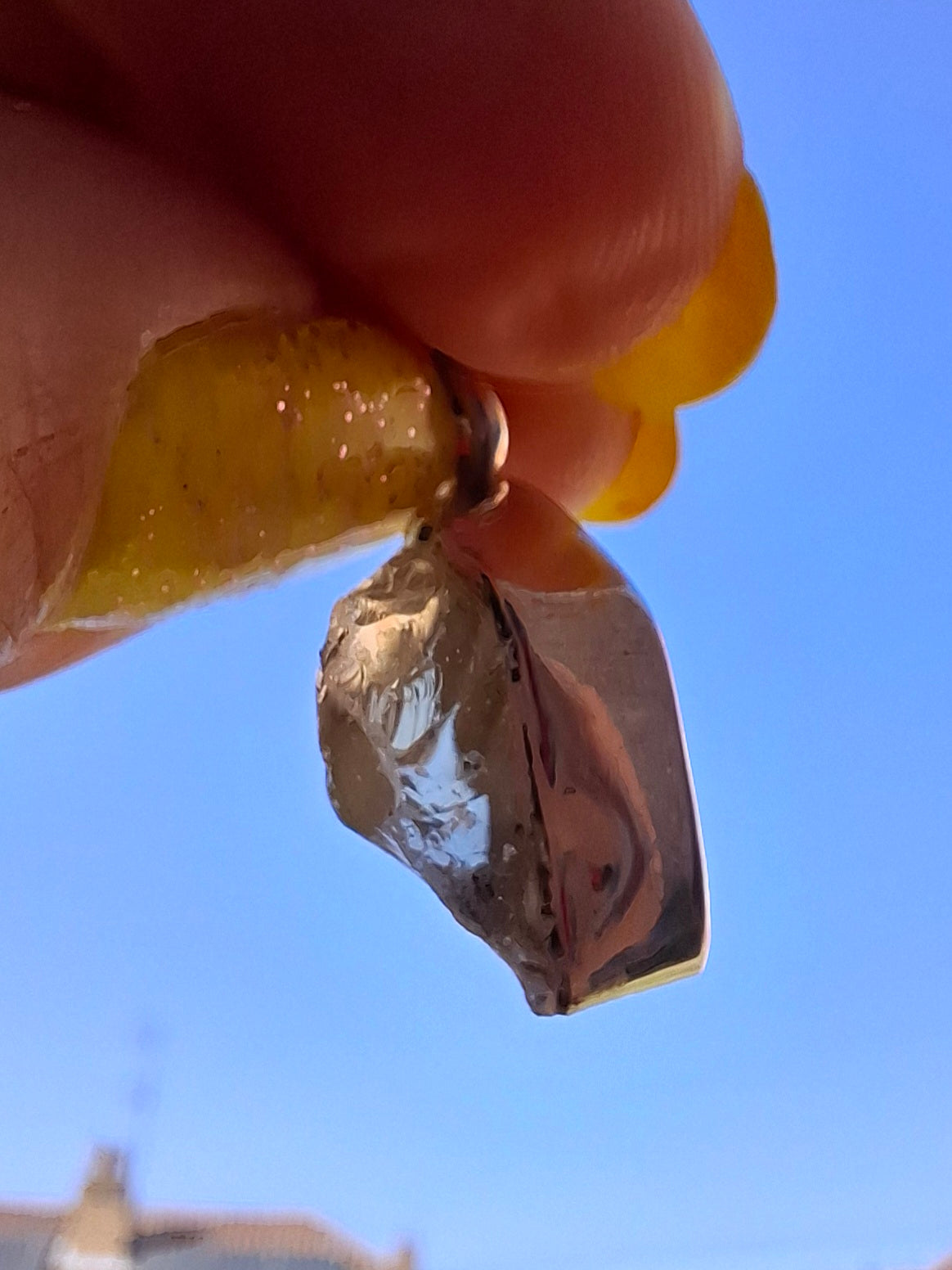 Libyan Desert Glass Pendant, 925 Silver, Tektite (Ref: LP113)