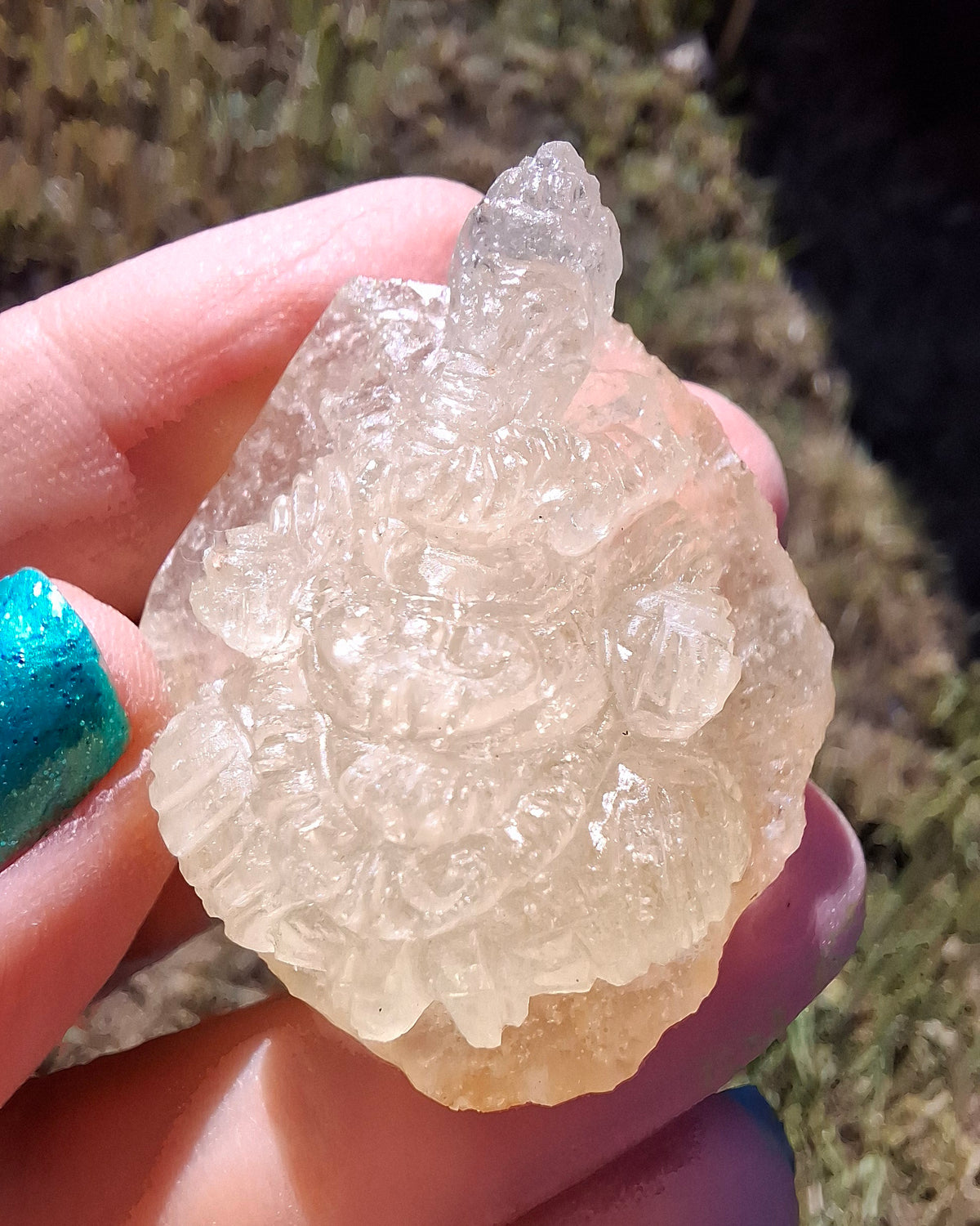 Libyan Desert Glass GANESHA carving, 20.76g, Tektite (Ref: Ganesha4)