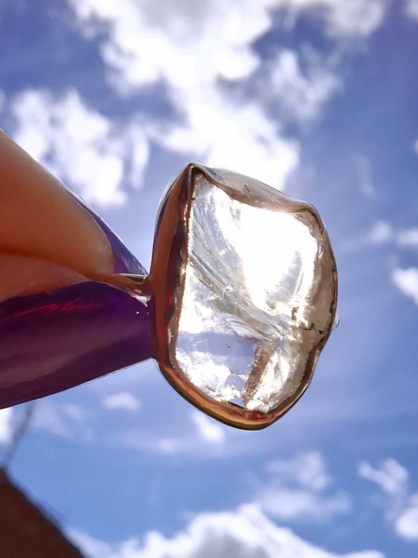 Libyan Desert Glass Ring, size large P, 925 Silver, Tektite (Ref: LR29)