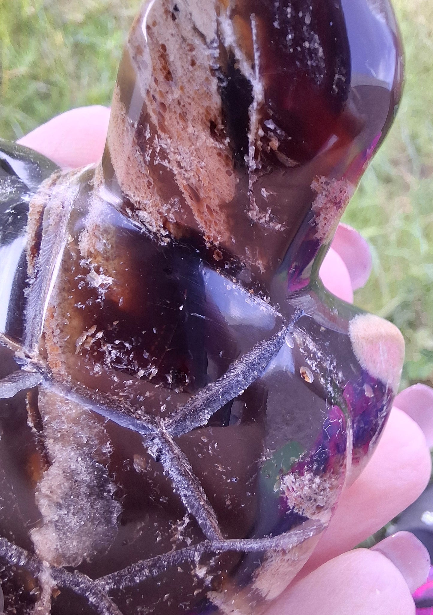 Red Amber Turtle, 50.00g, Carving, Fossil (Ref: TT6)