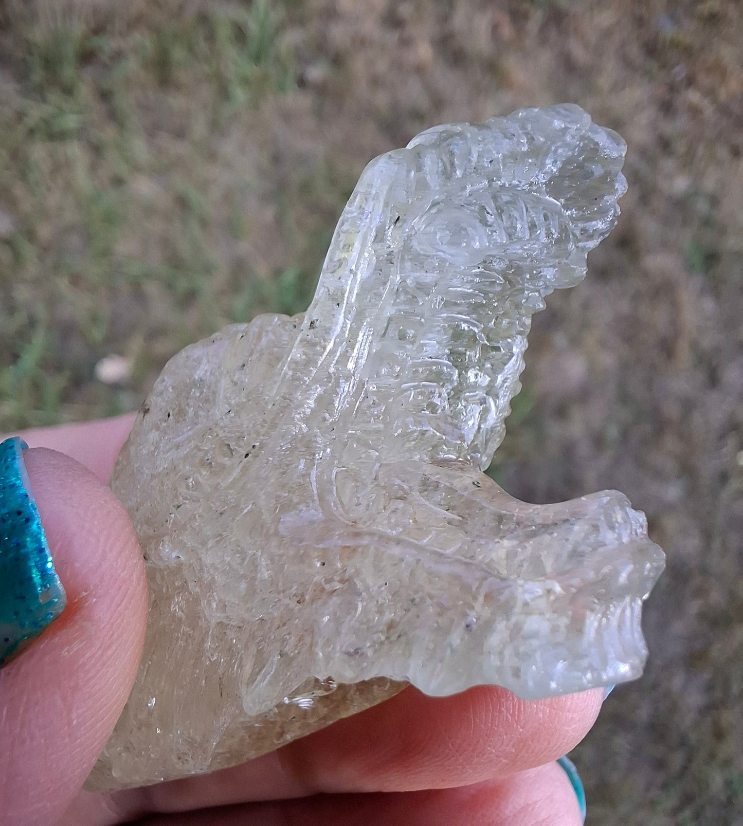 Libyan Desert Glass DRAGON HEAD carving, 22.42g, Tektite (Ref: Dragon 2)