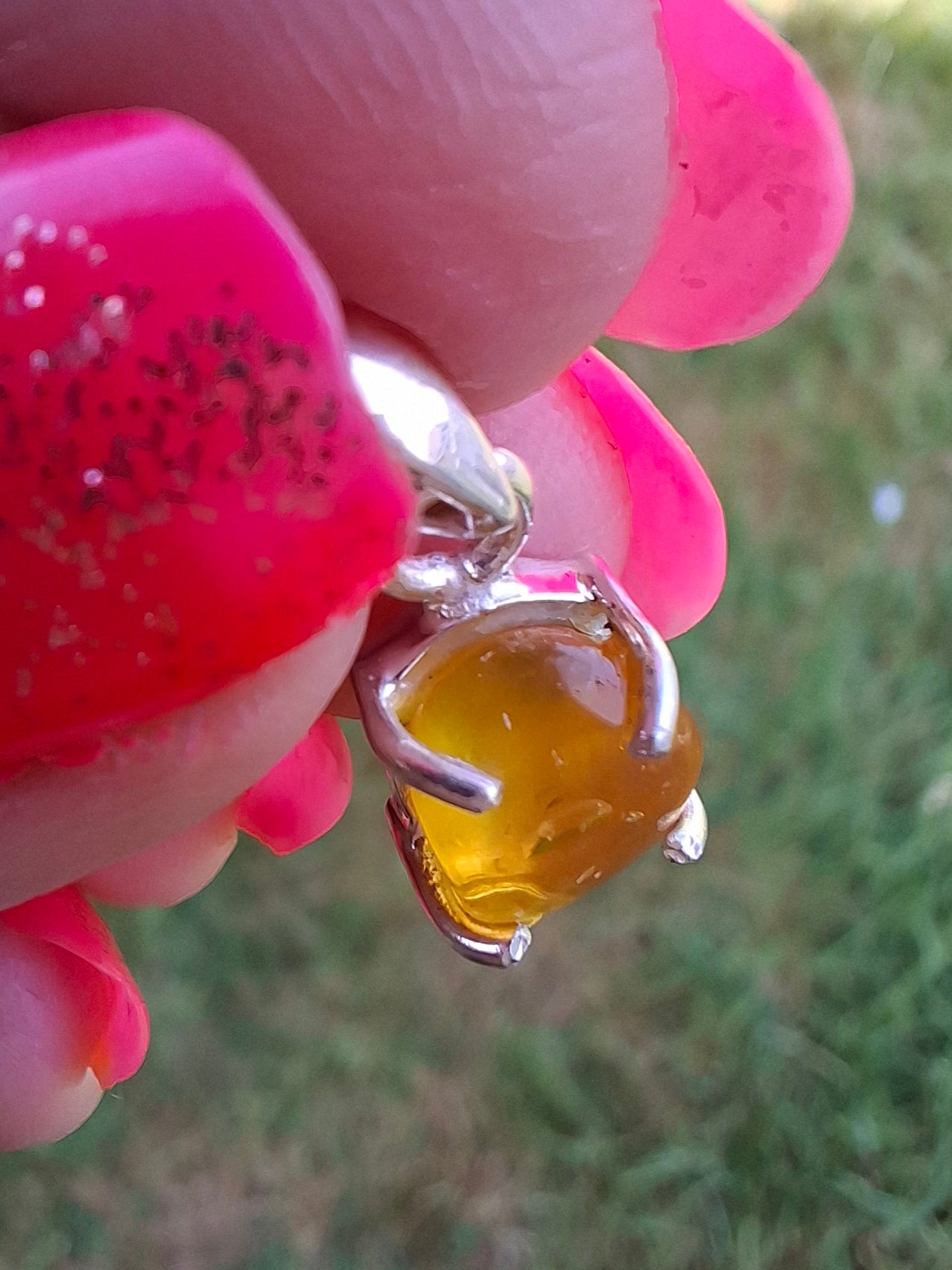 Baltic Amber Pendant, 925 Silver, Fossil (Ref: AP16)