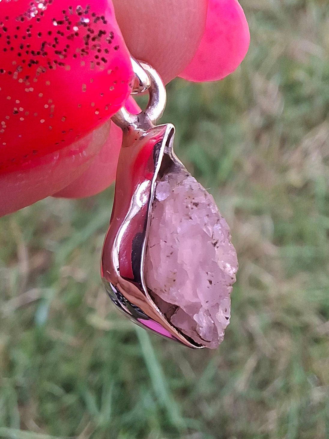 Pink Tourmaline Pendant, 925 Silver, Crystal (Ref: PT80)