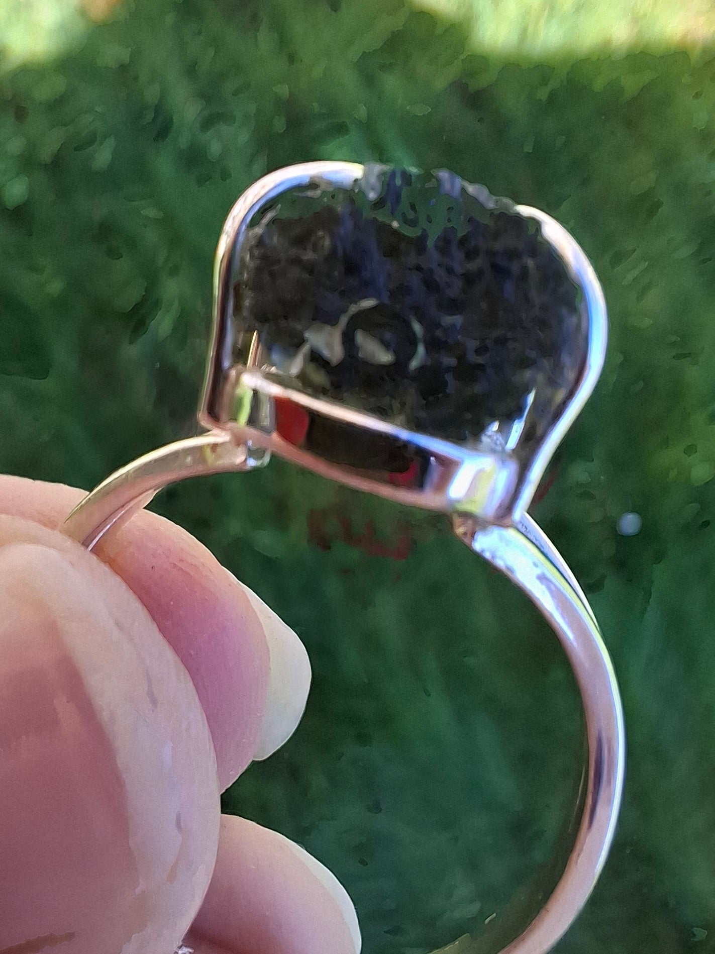 Moldavite Ring, size W, 925 Silver, Tektite (Ref: R15)