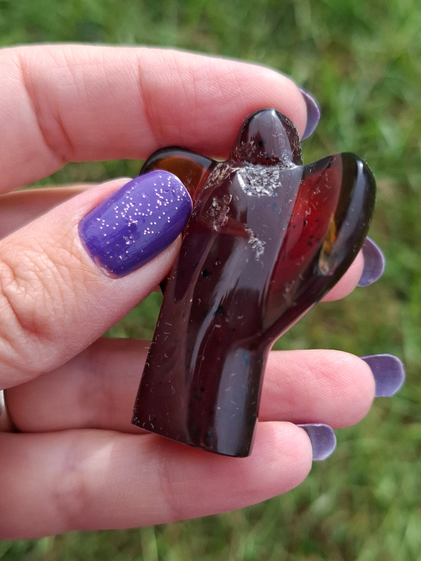 Red Amber Angel, 13.66g, Carving, Fossil (Ref: AA10)