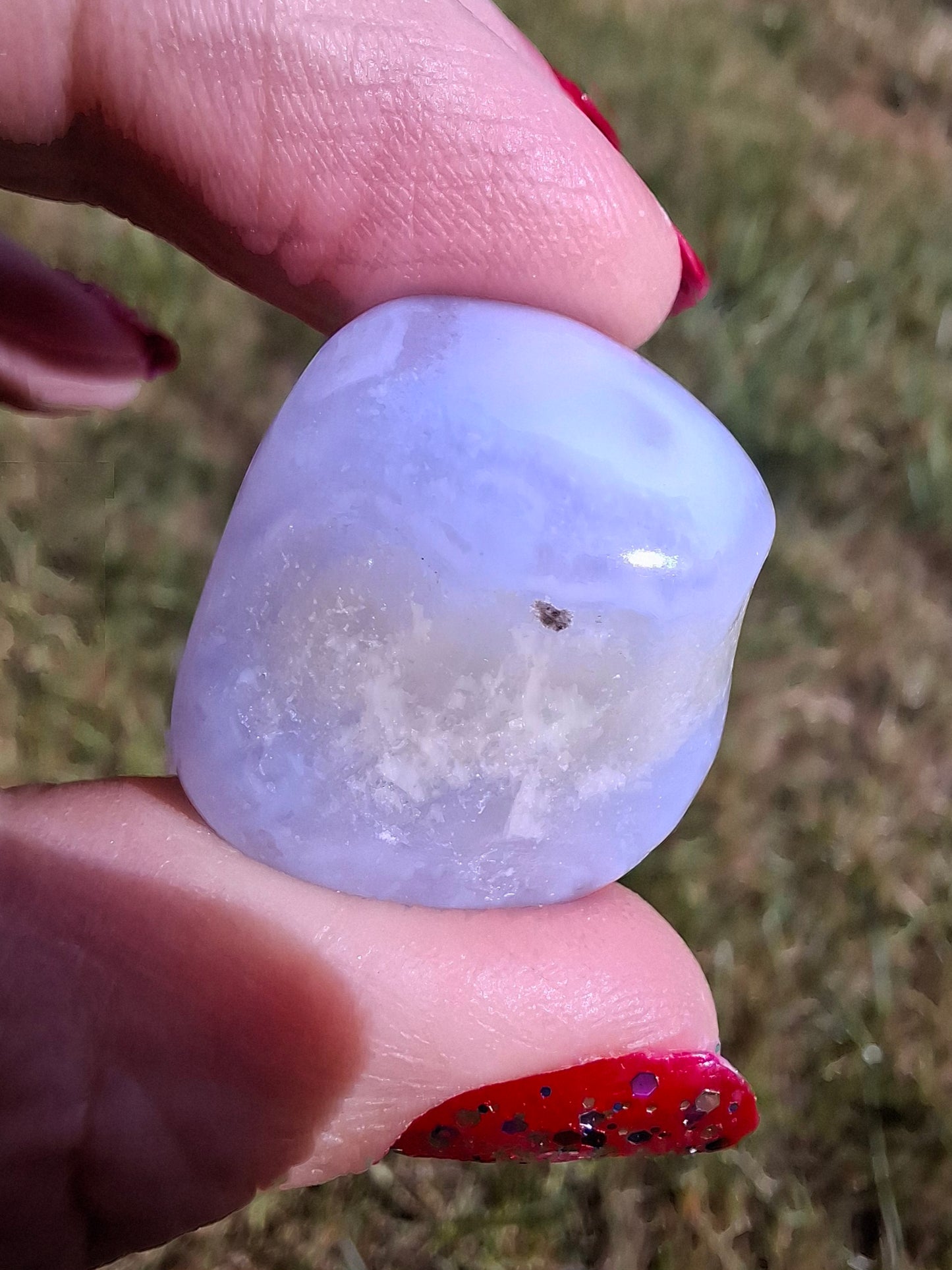 Blue Lace Agate, Tumble Stone, Crystal (Ref: T140)