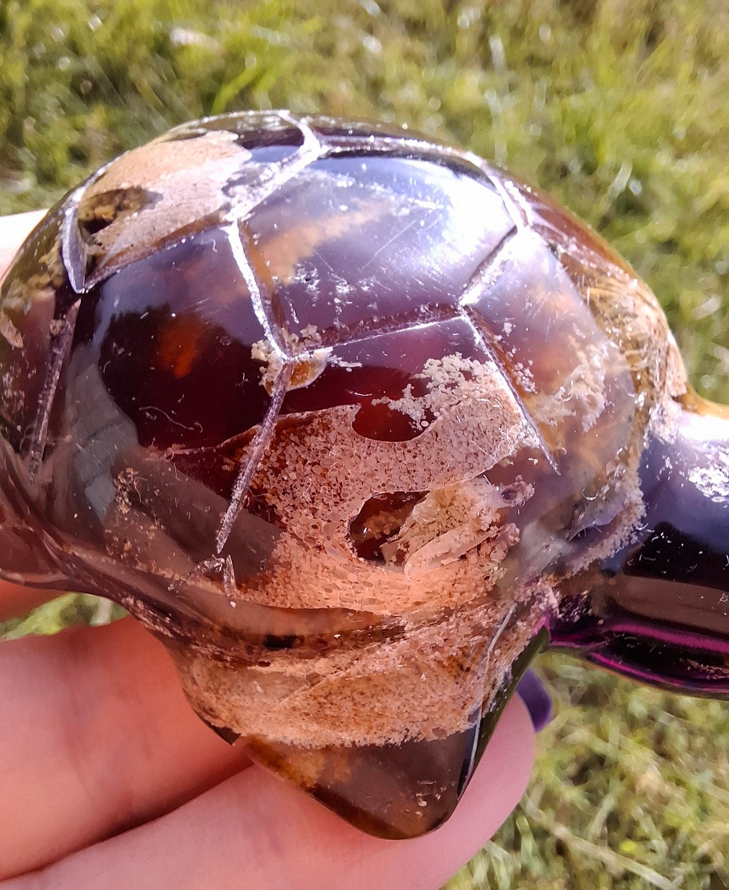 Red Amber Turtle, 56.87g, Carving, Fossil (Ref:TT7)