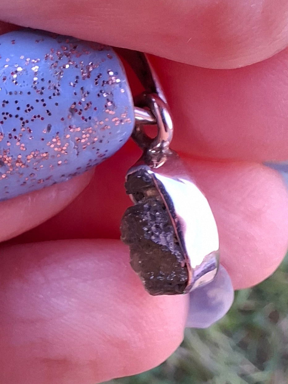 Moldavite Pendant, 925 Silver, Tektite (Ref: P89)