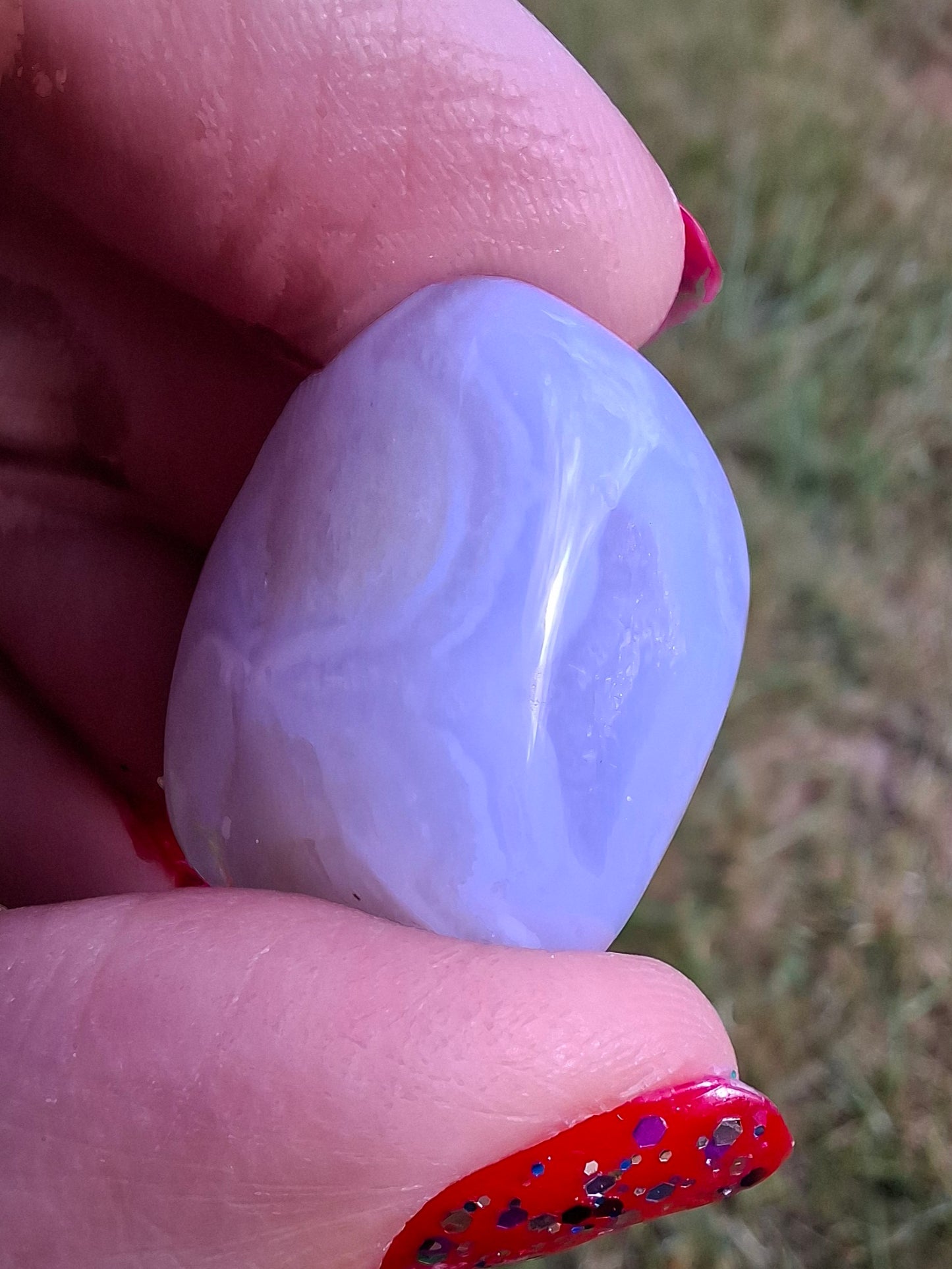 Blue Lace Agate, Tumble Stone, Crystal (Ref: T140)