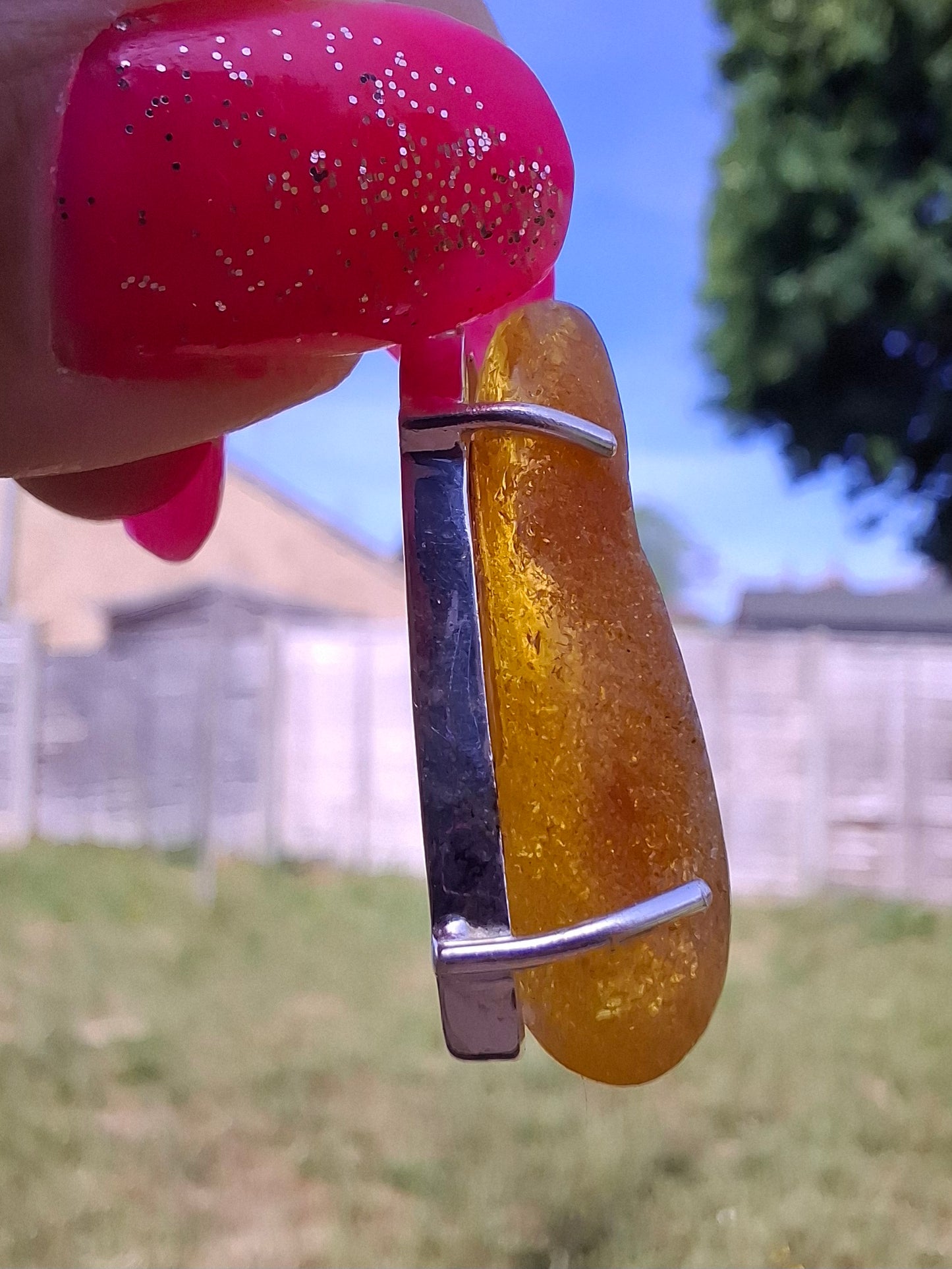 Baltic Amber Pendant, 925 Silver, Fossil (Ref: AP9)