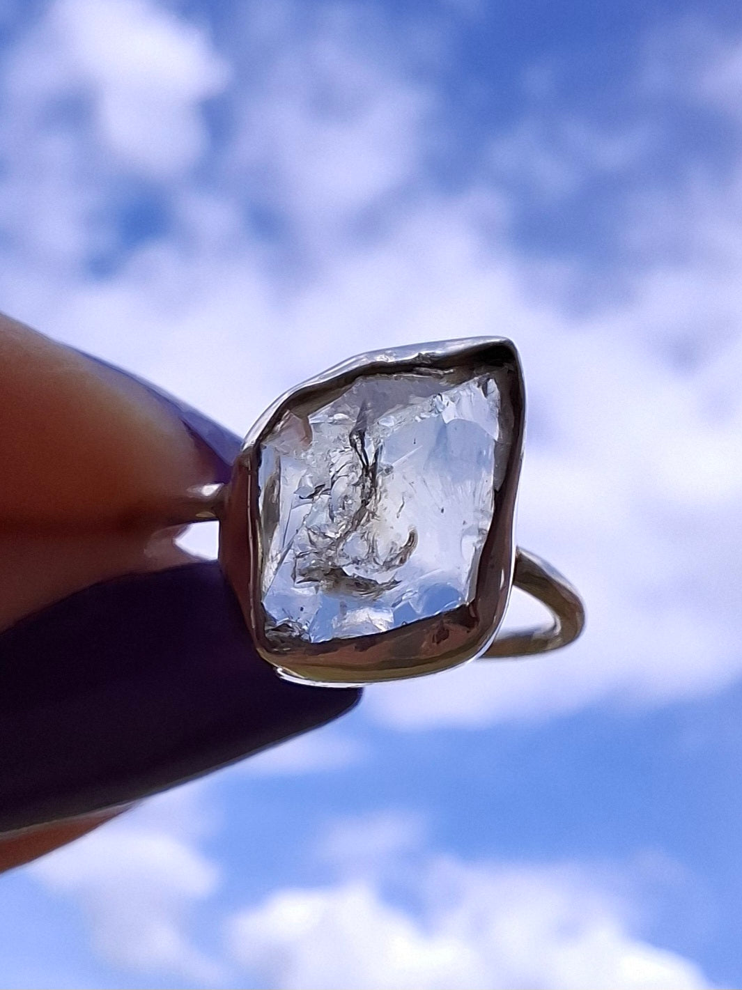 Libyan Desert Glass Ring, size L, 925 Silver, Tektite (Ref: LR18)
