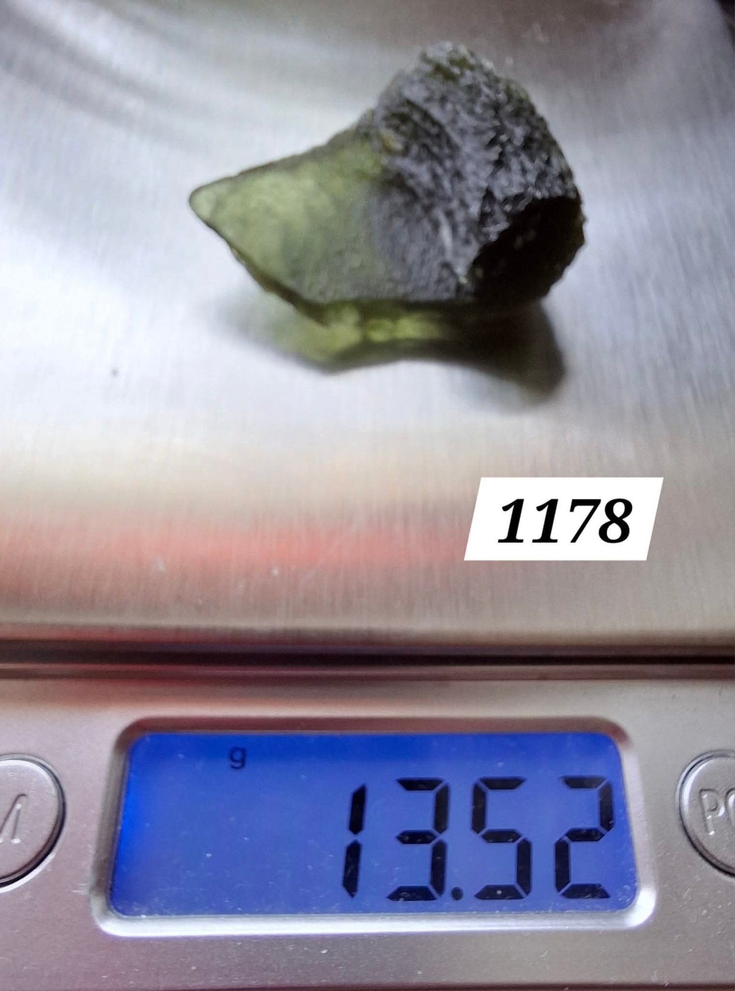Moldavite Piece, SLAVCE, 13.52g, Tektite (Ref: 1178)