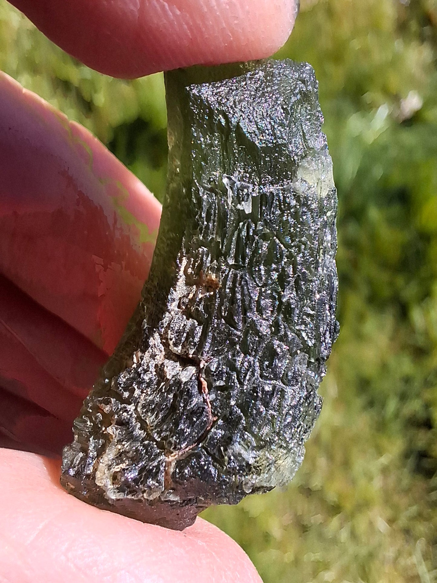 Moldavite Piece, NESMEN, 8.04g, Tektite (Ref: 1377)