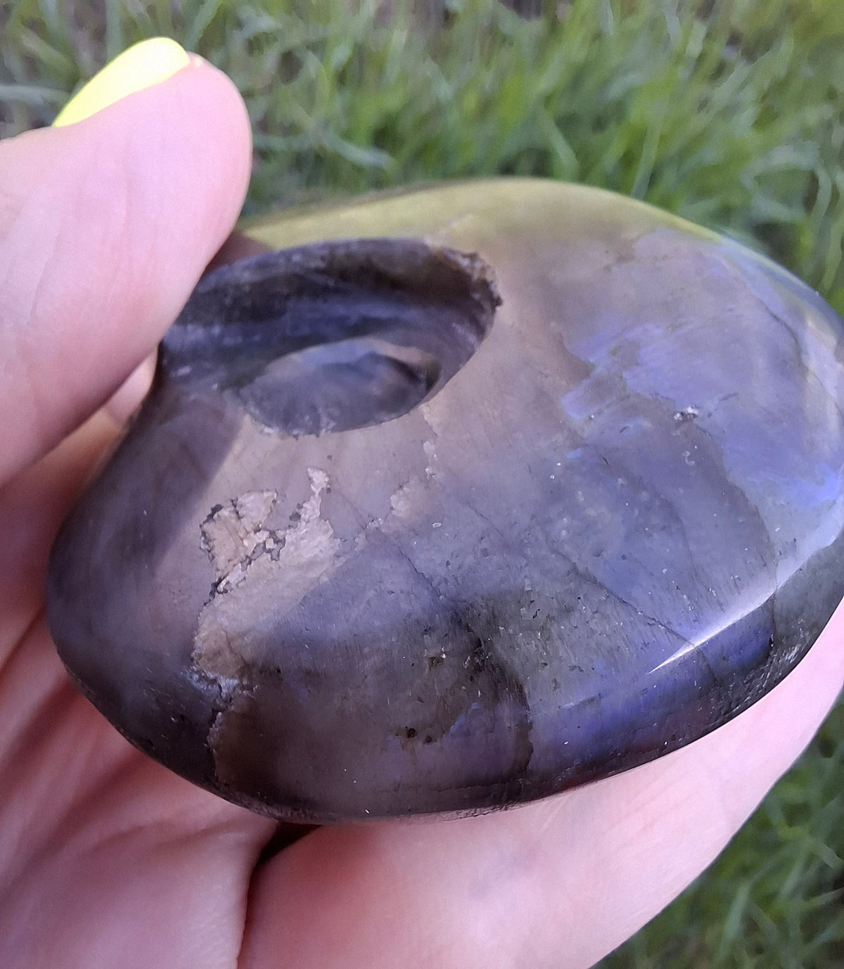 Labradorite Ammonite Carving, 146.90g, Crystal (Ref: laba5)