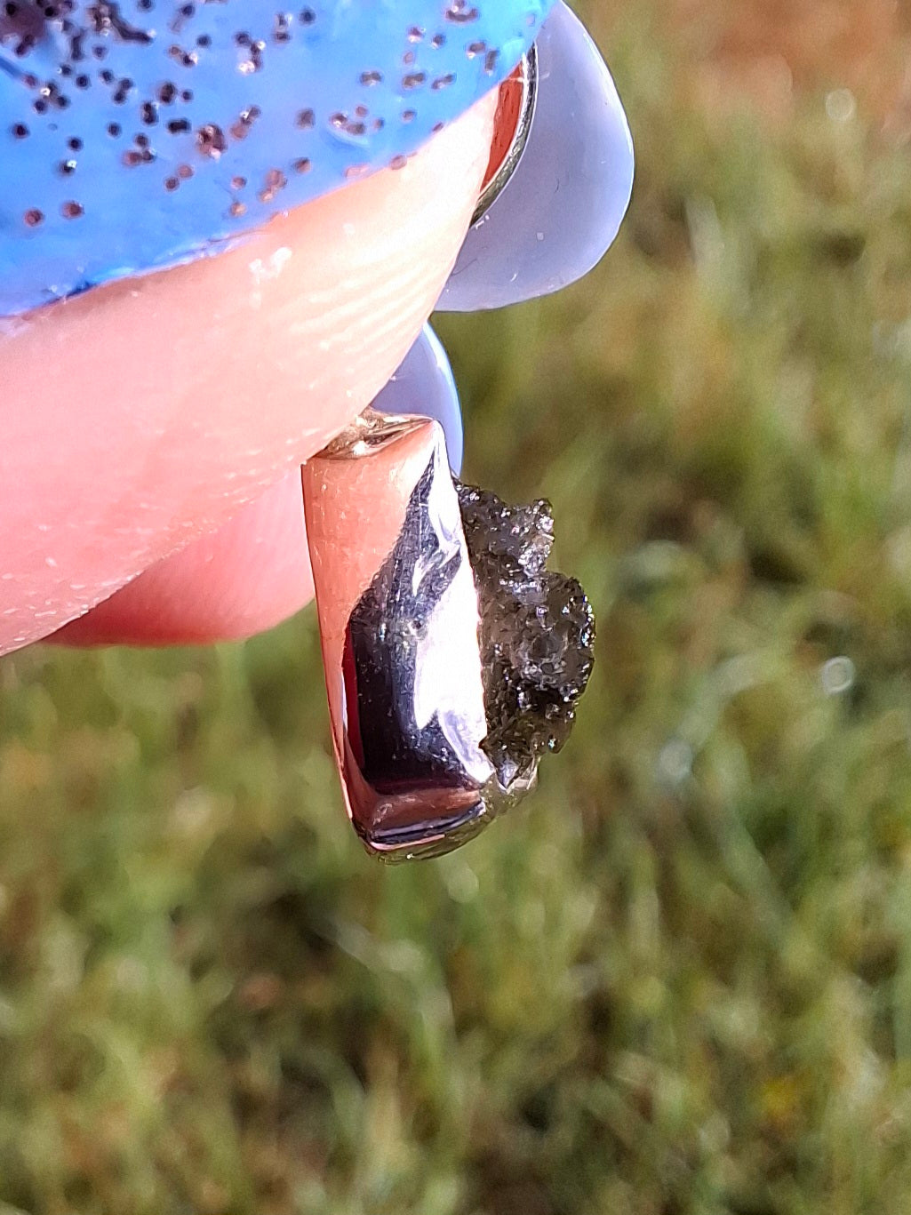 Moldavite Pendant, 925 Silver, Tektite (Ref: P37)