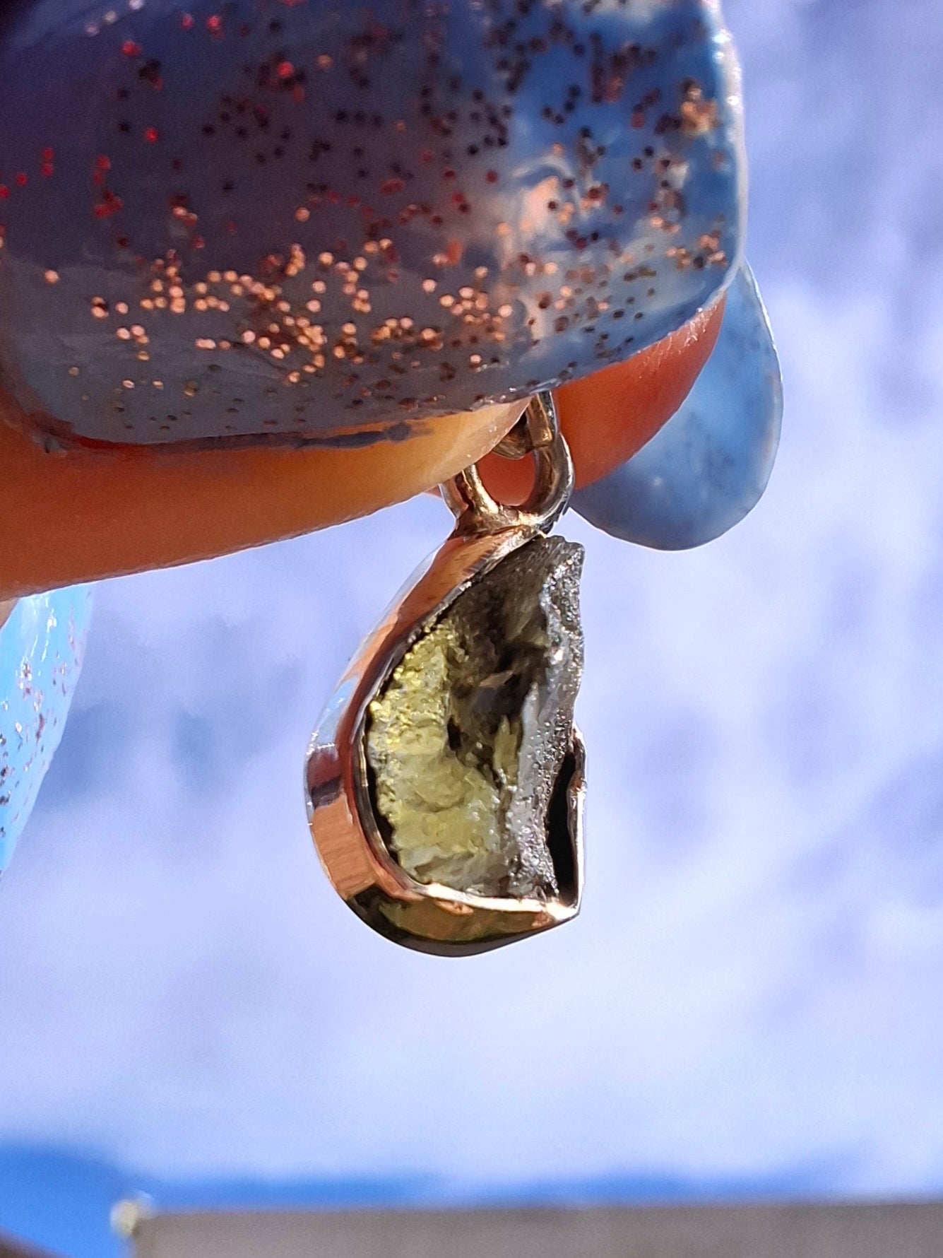 Moldavite Pendant, 925 Silver, Tektite (Ref: P42)