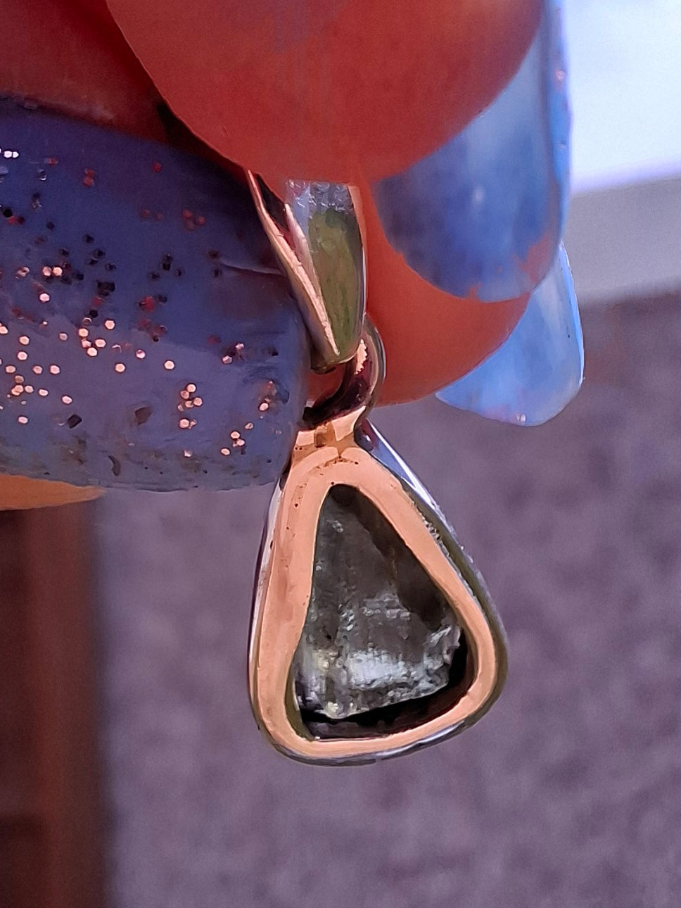 Moldavite Pendant, 925 Silver, Tektite (Ref: P30)