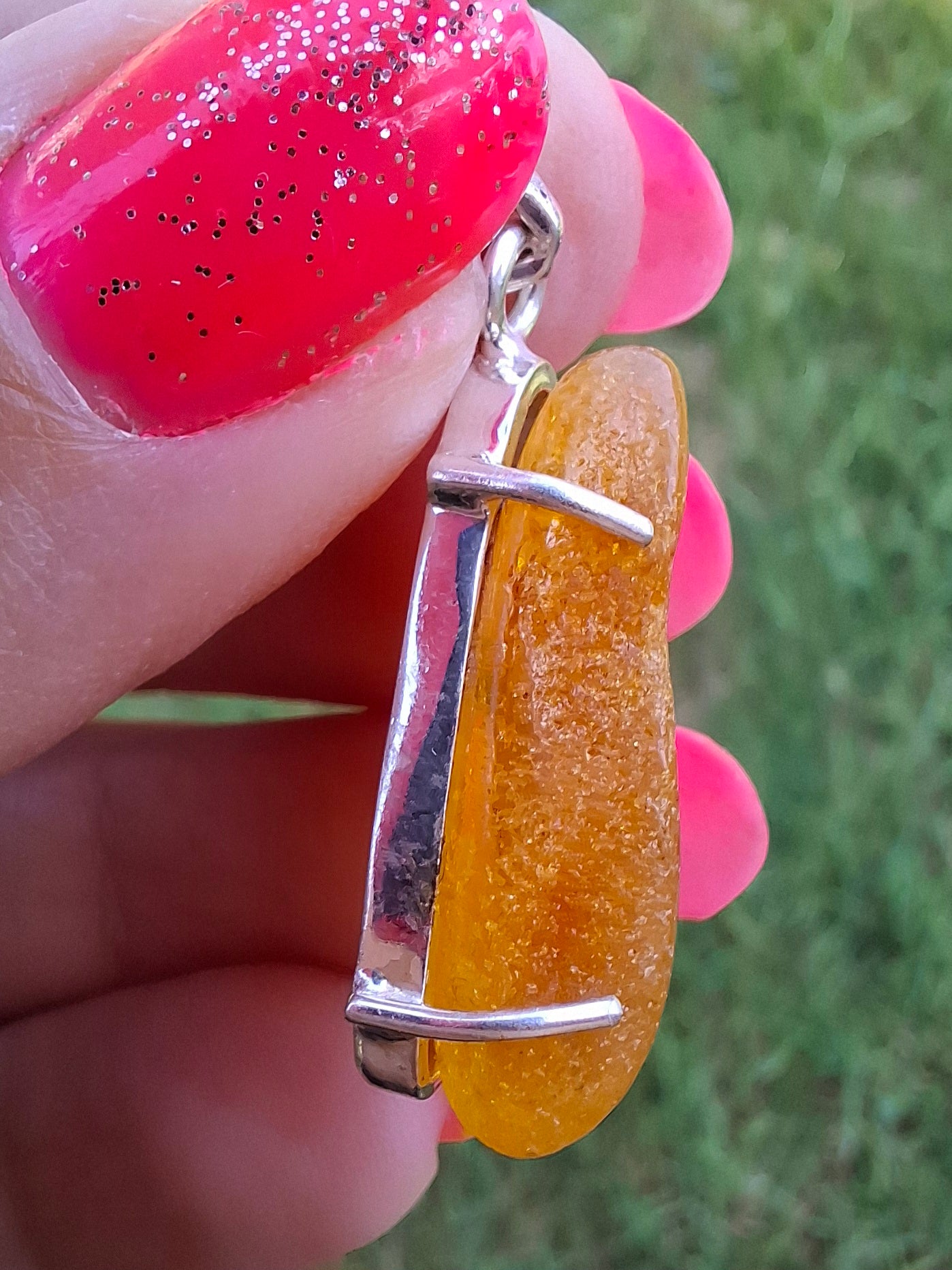 Baltic Amber Pendant, 925 Silver, Fossil (Ref: AP9)