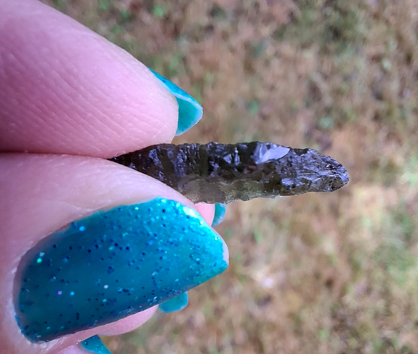 Moldavite Piece, 0.84g, Tektite (Ref: 1418)