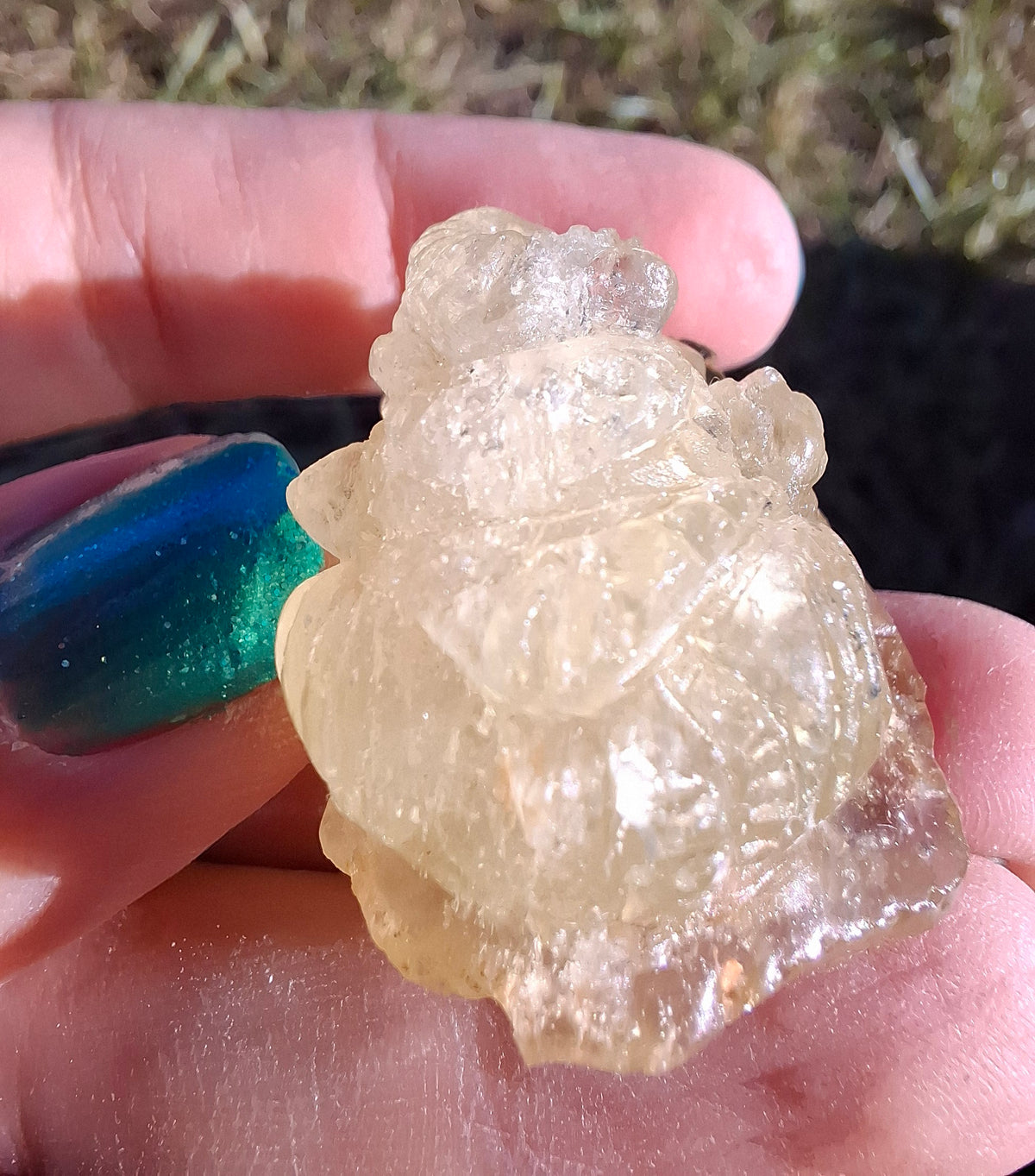 Libyan Desert Glass GANESHA carving, 18.39g, Tektite (Ref: Ganesha3)