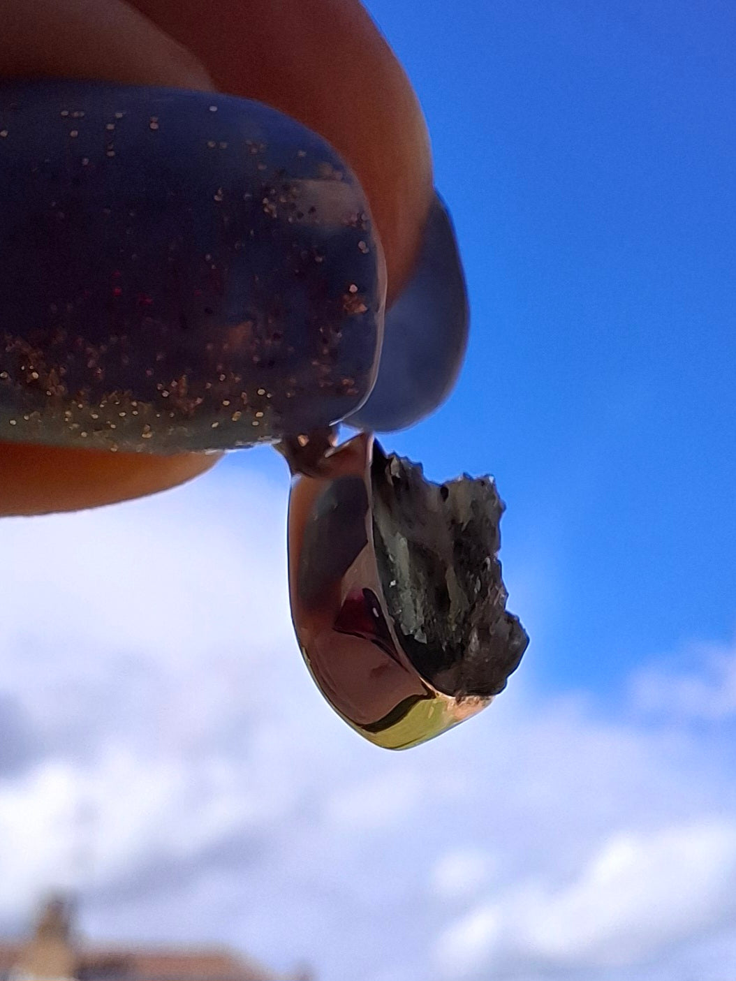 Moldavite Pendant, 925 Silver, Tektite (Ref: P92)