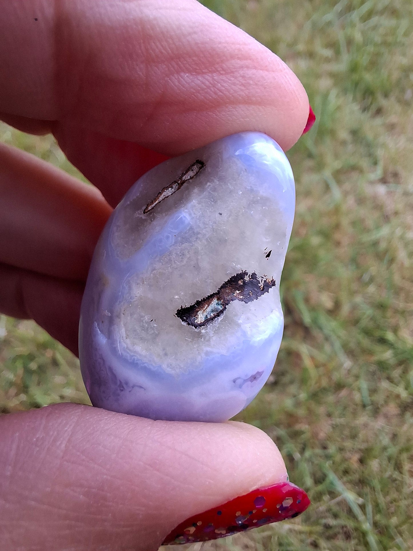 Blue Lace Agate, Tumble Stone, Crystal (Ref: T141)