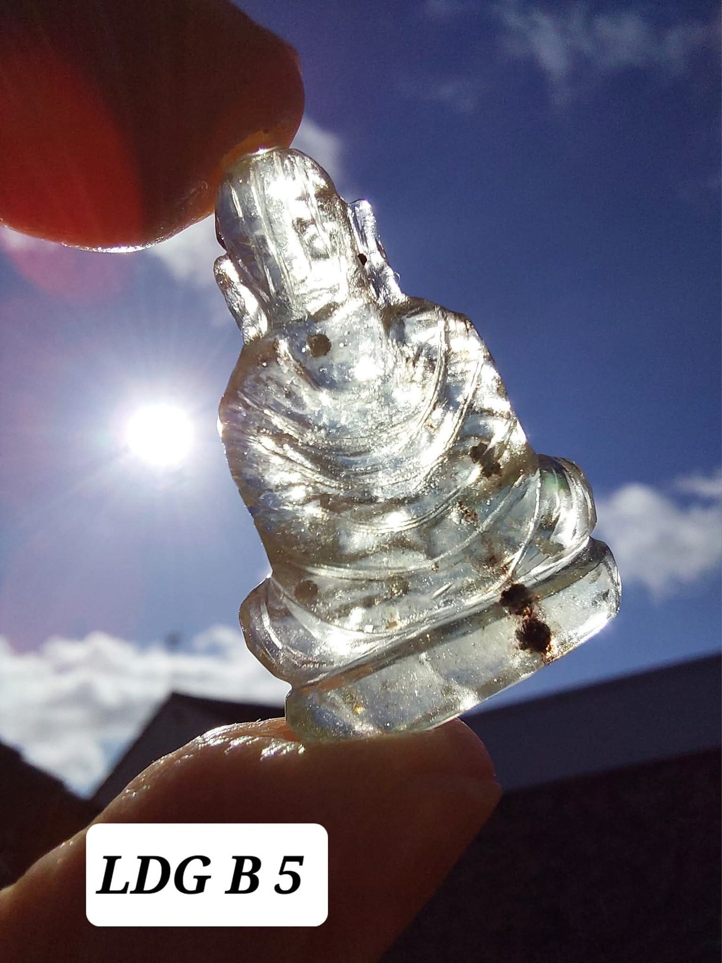 Libyan Desert Glass BUDDHA Carving, 4.61g, Tektite (Ref: LDG B5)