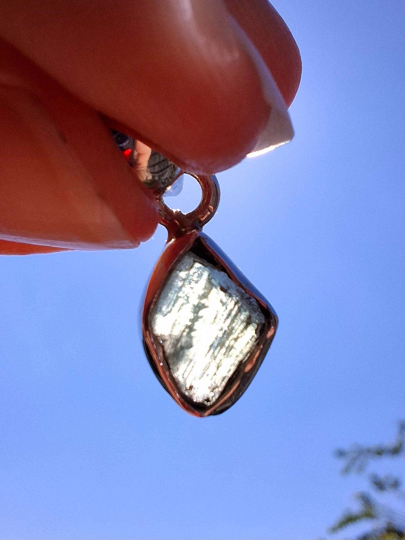 Moldavite Pendant, 925 Silver, Tektite (Ref: P52)