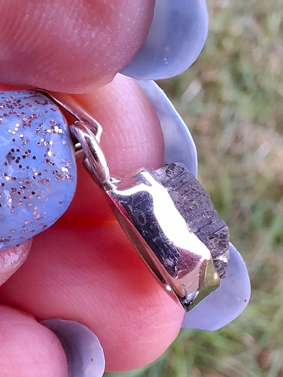 Moldavite Pendant, 925 Silver, Tektite (Ref: P58)