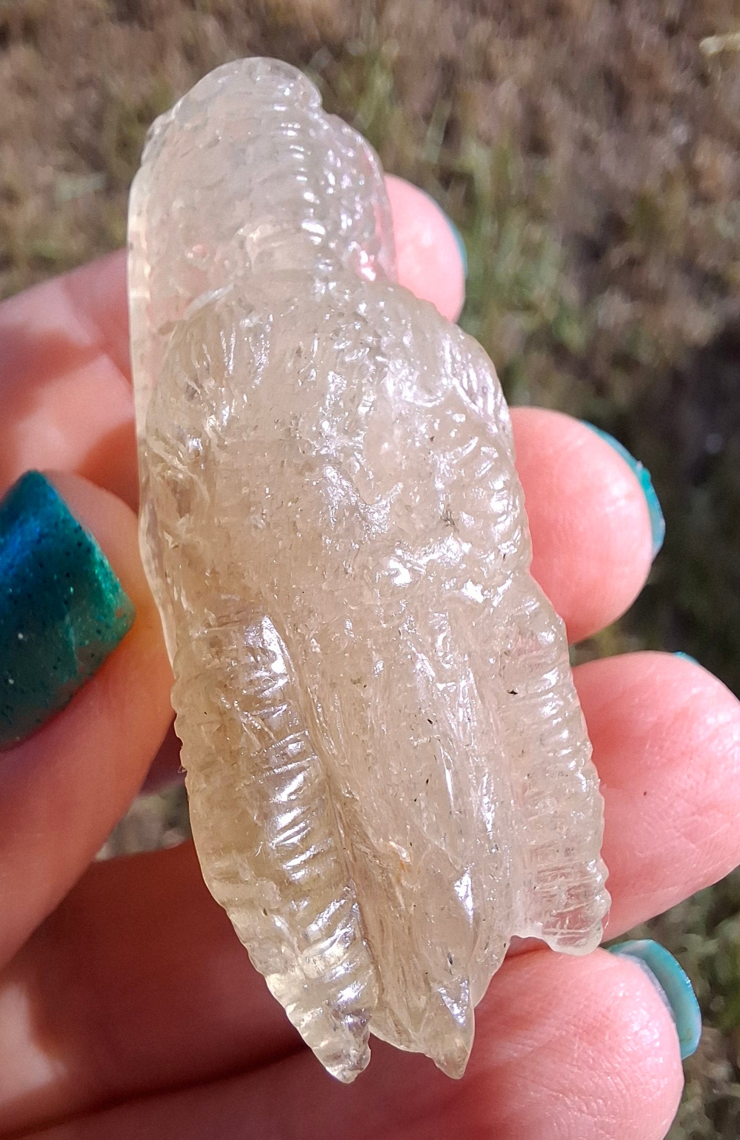 Libyan Desert Glass DRAGON HEAD carving, 22.42g, Tektite (Ref: Dragon 2)
