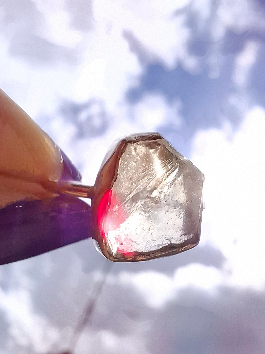 Libyan Desert Glass Ring, size small S, 925 Silver, Tektite (Ref: LR44)