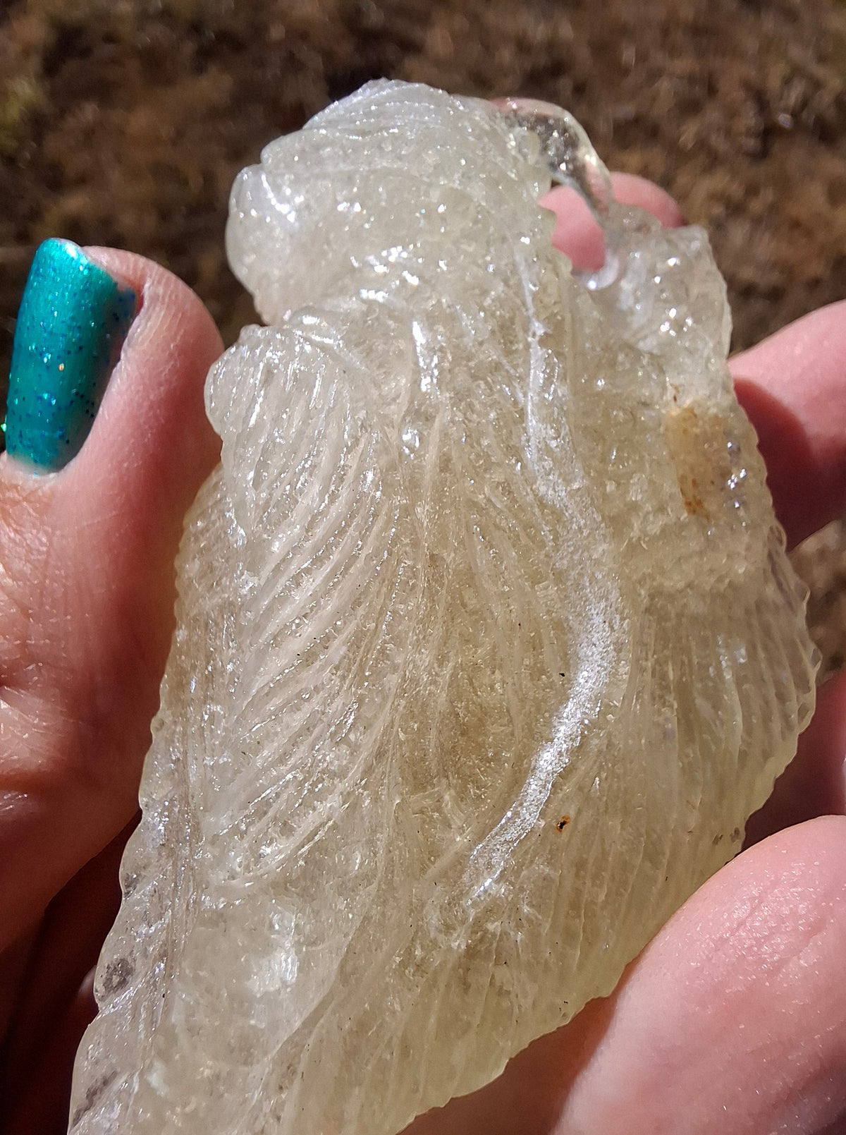 Libyan Desert Glass DRAGON HEAD Carving, 75.84g, Tektite (Ref: Dragon1)