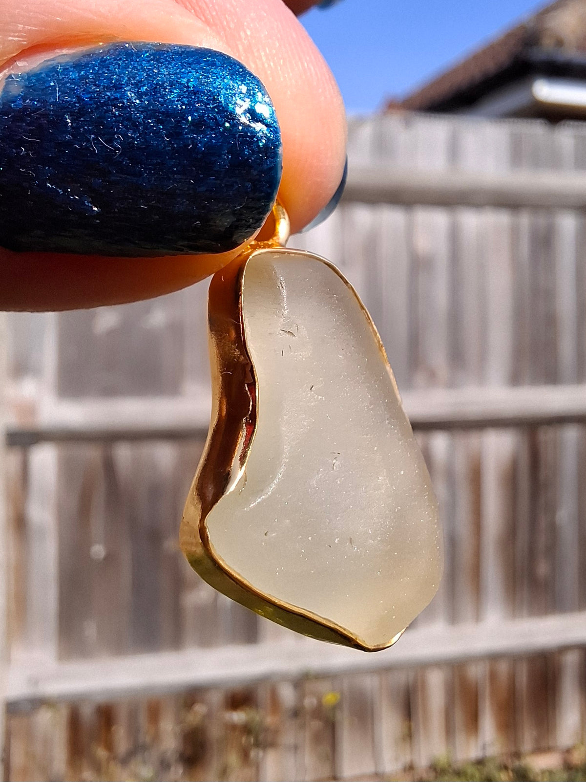 Libyan Desert Glass Pendant, 14K GOLD Plated, Tektite (Ref: LP120)