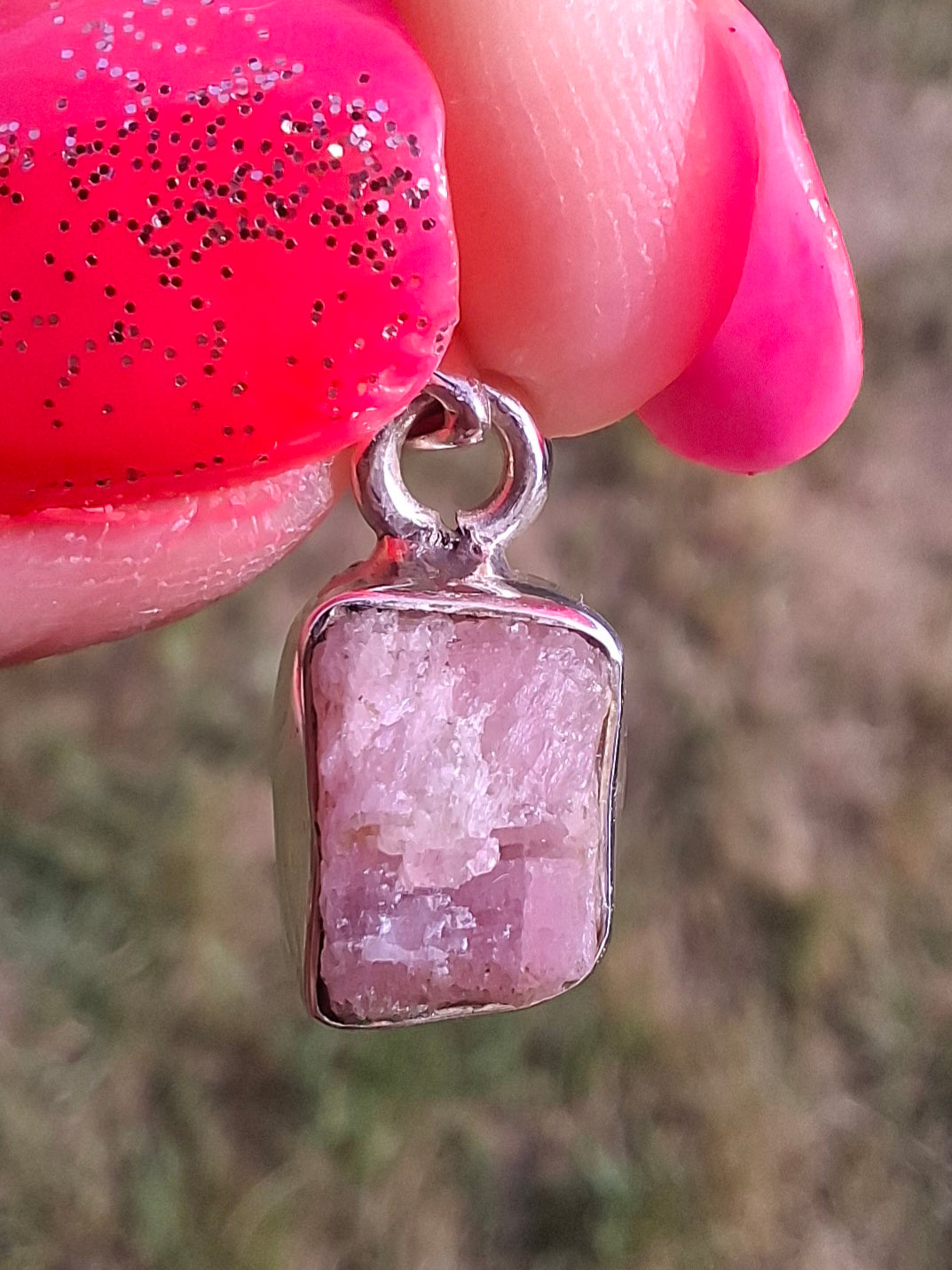 Pink Tourmaline Pendant, 925 Silver, Crystal (Ref: PT81)