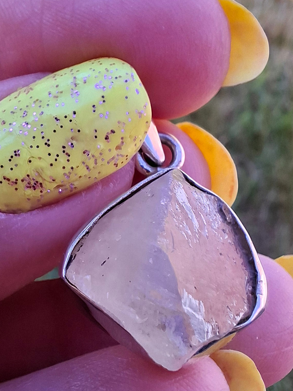 Libyan Desert Glass Pendant, 925 Silver, Tektite (Ref: LP104)