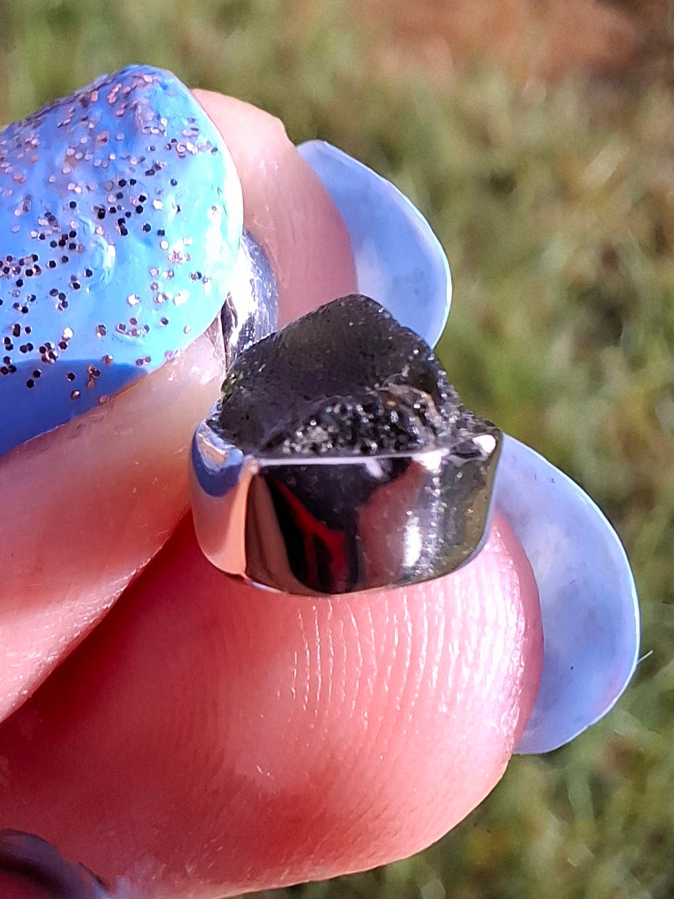 Moldavite Pendant, 925 Silver, Tektite (Ref: P59)