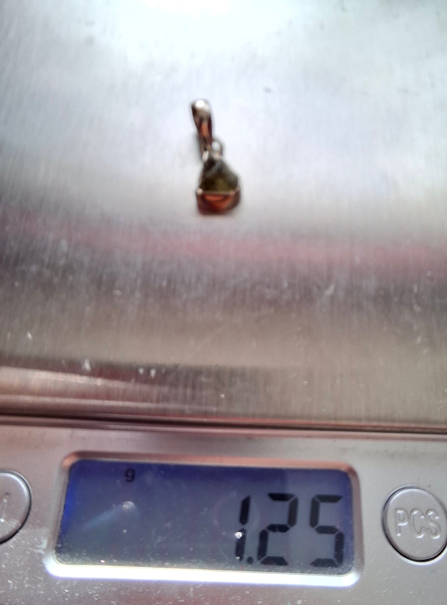 Moldavite Pendant, 925 Silver, Tektite (Ref: P37)