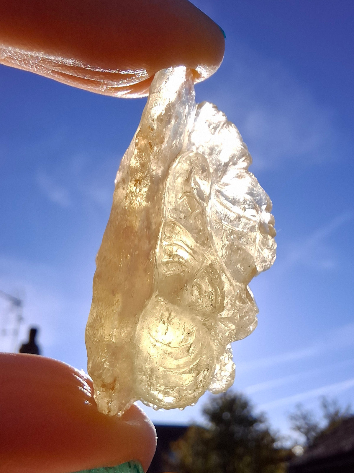 Libyan Desert Glass GANESHA carving, 18.39g, Tektite (Ref: Ganesha3)